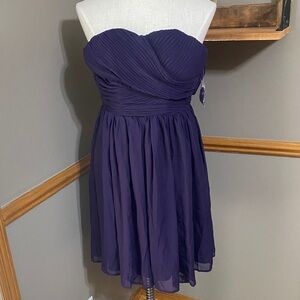 TEVOLIO Womens Dress Purple Chiffon Strapless or Spaghetti Straps Formal size 2